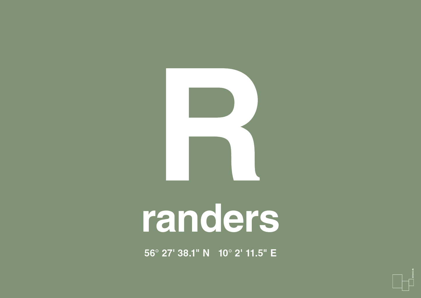plakat: byplakat randers med koordinater - jade-Byer-A1two3