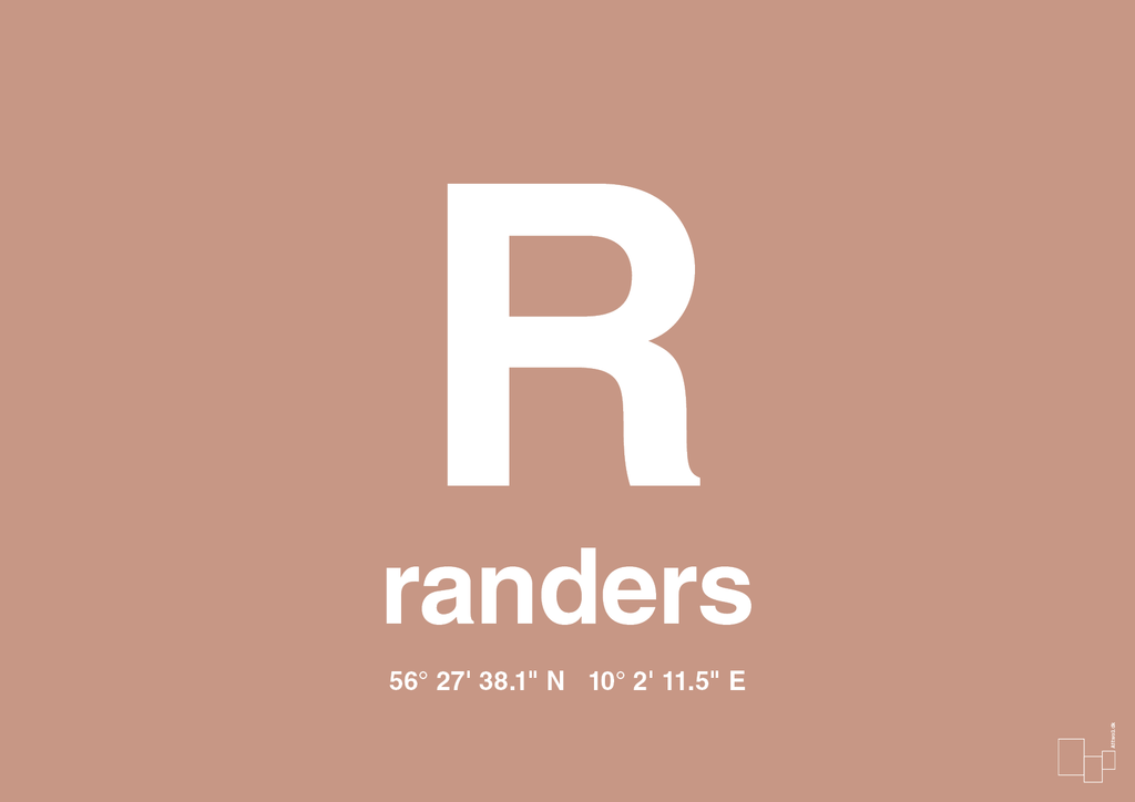 plakat: byplakat randers med koordinater - powder-Byer-A1two3