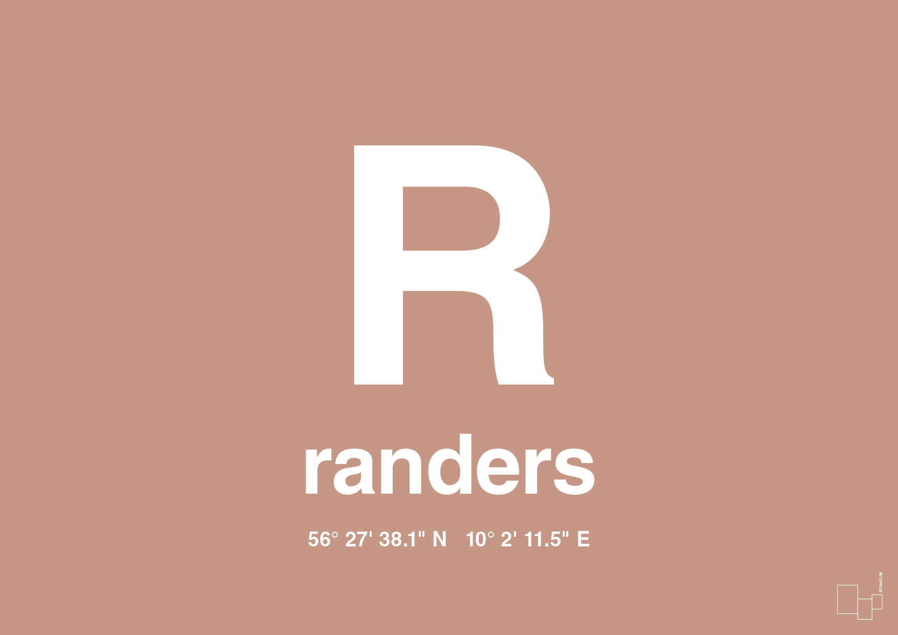 plakat: byplakat randers med koordinater - powder-Byer-A1two3