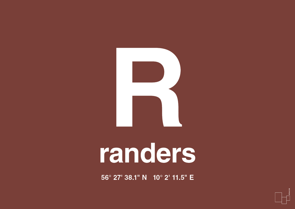 plakat: byplakat randers med koordinater - red pepper-Byer-A1two3