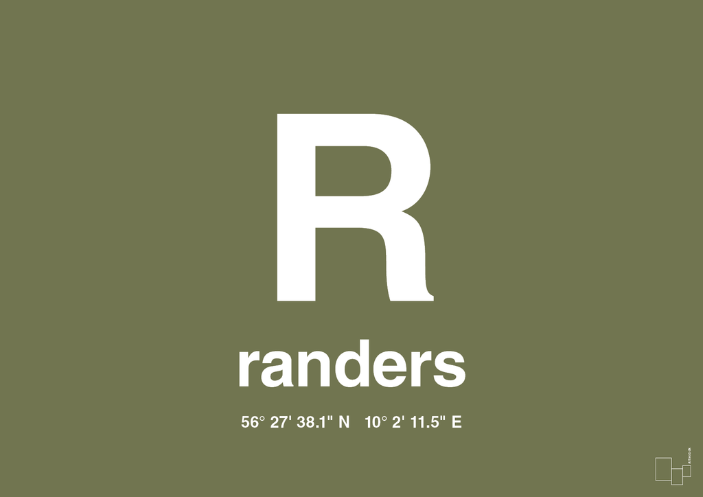 plakat: byplakat randers med koordinater - secret meadow-Byer-A1two3