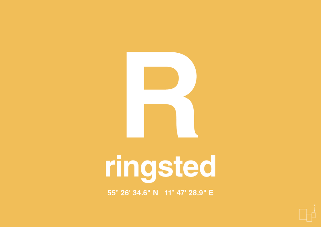 plakat: byplakat ringsted med koordinater - honeycomb-Byer-A1two3