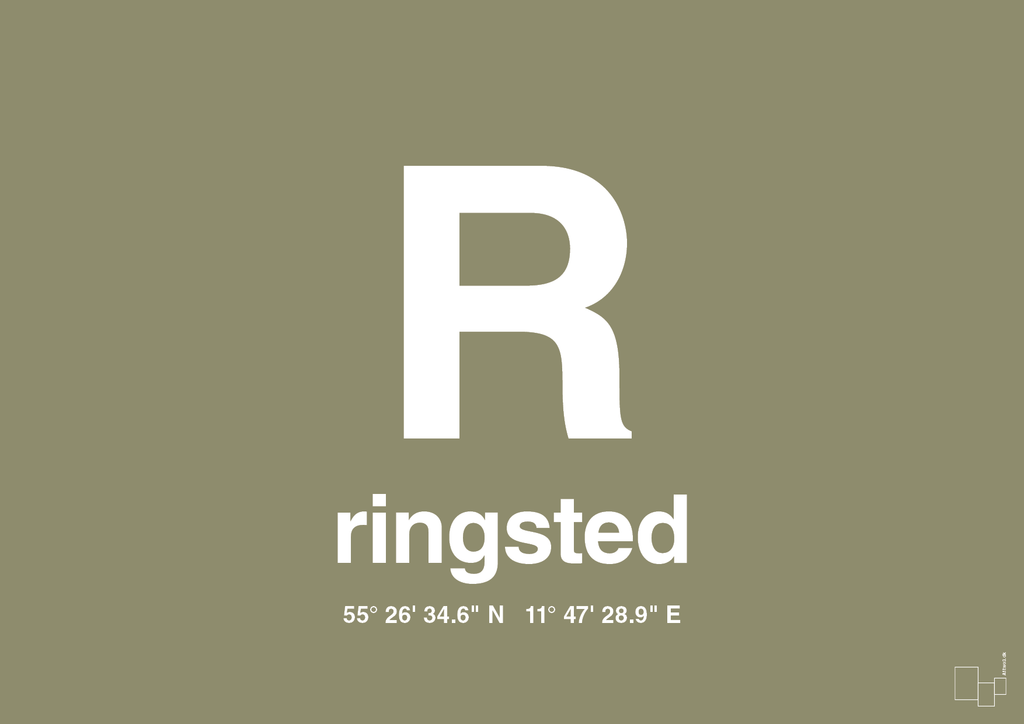 plakat: byplakat ringsted med koordinater - misty forrest-Byer-A1two3