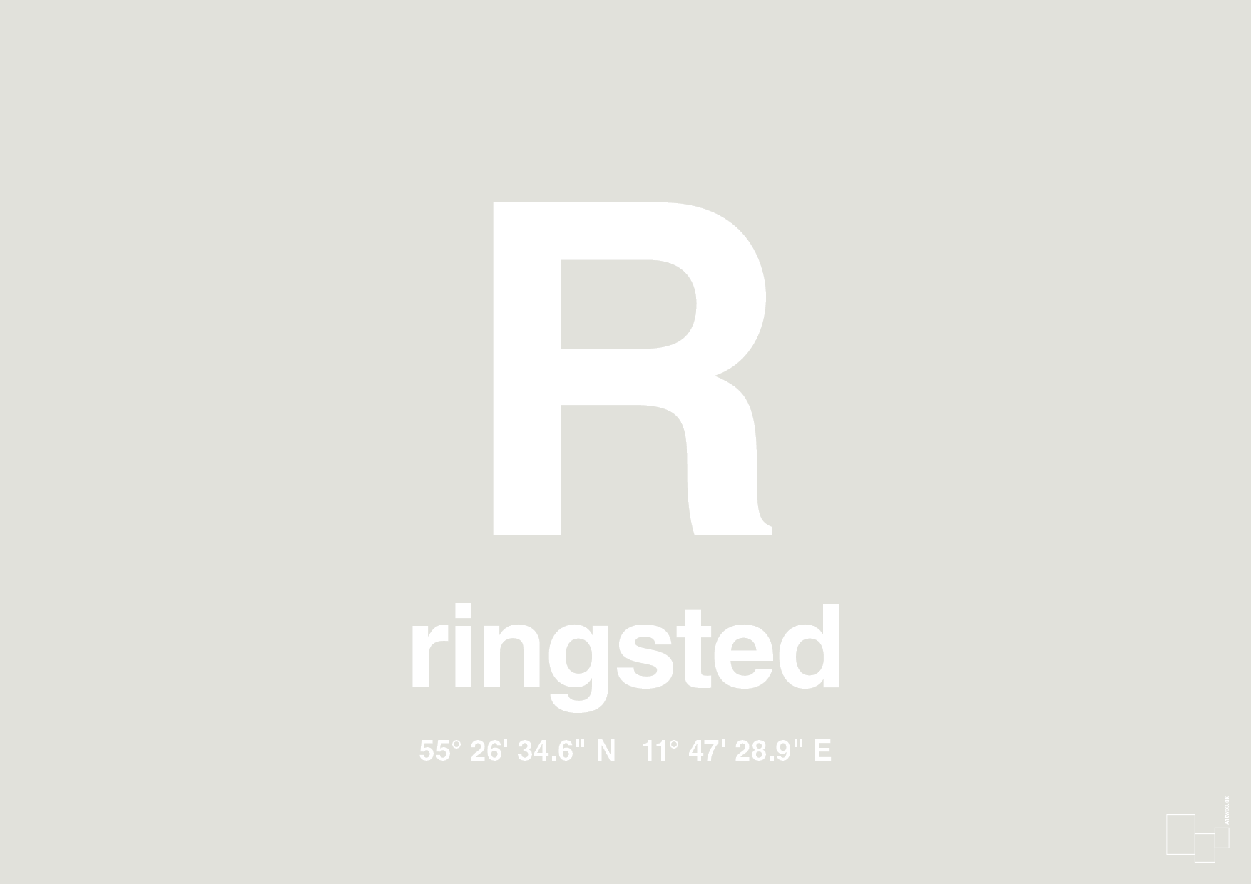 plakat: byplakat ringsted med koordinater - painters white-Byer-A1two3