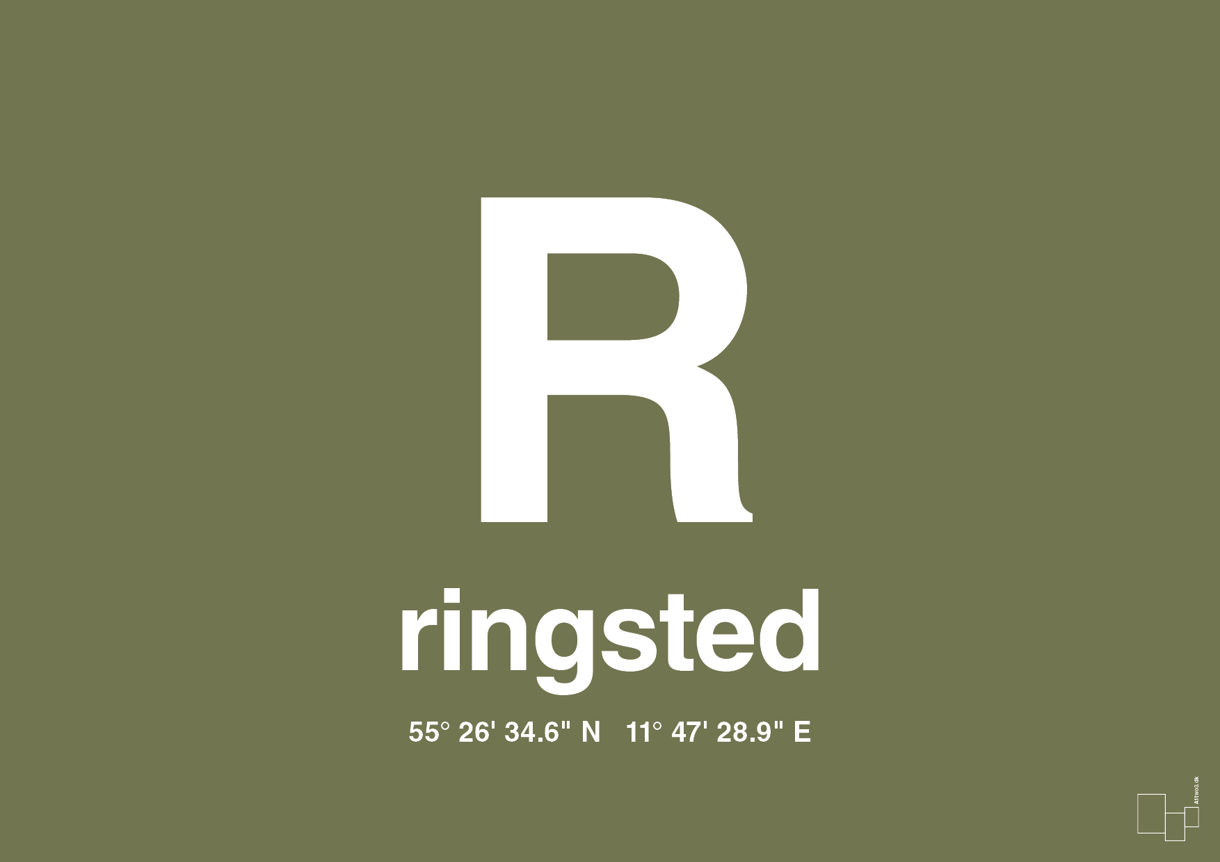 plakat: byplakat ringsted med koordinater - secret meadow-Byer-A1two3