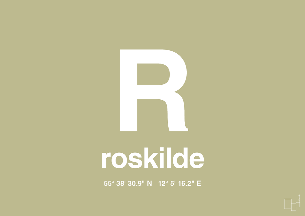 plakat: byplakat roskilde med koordinater - back to nature-Byer-A1two3