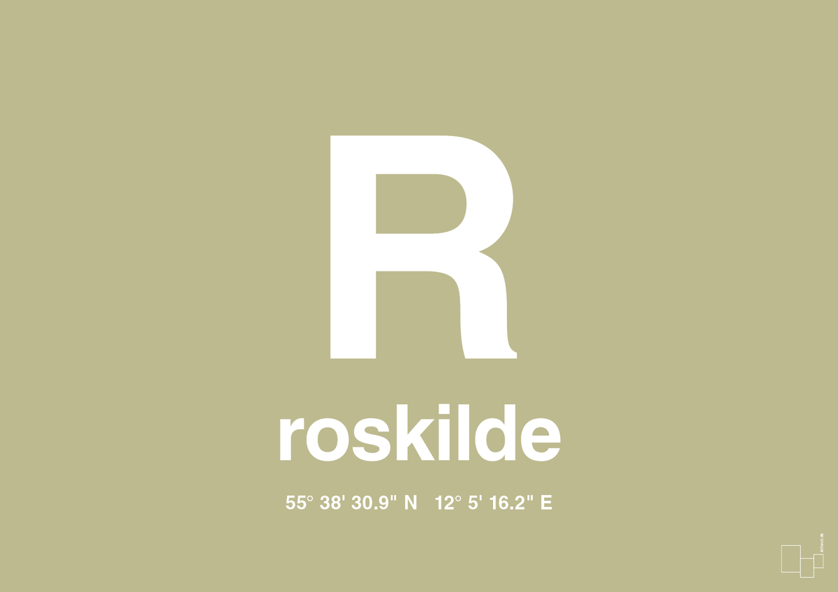 plakat: byplakat roskilde med koordinater - back to nature-Byer-A1two3