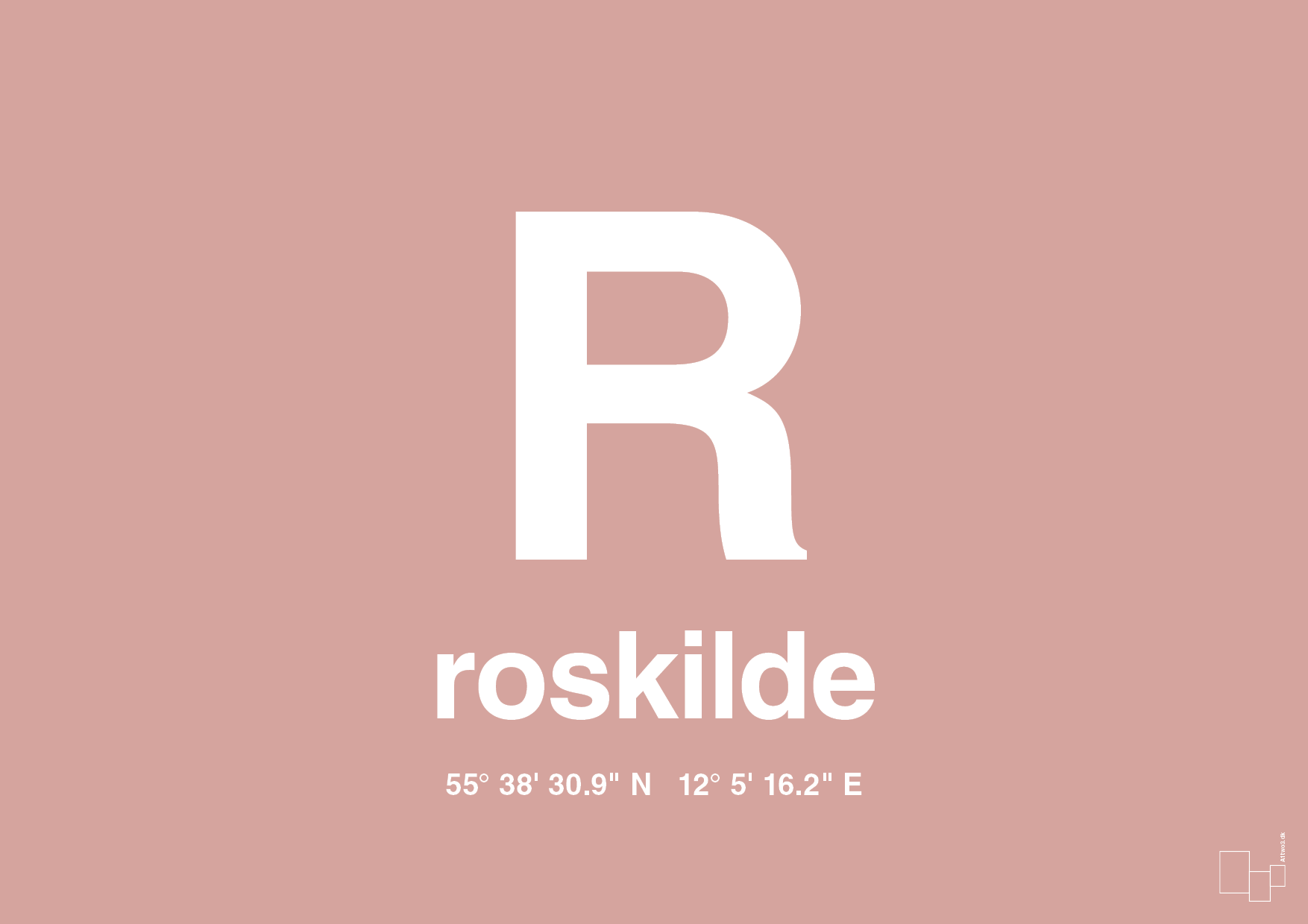 plakat: byplakat roskilde med koordinater - bubble shell-Byer-A1two3