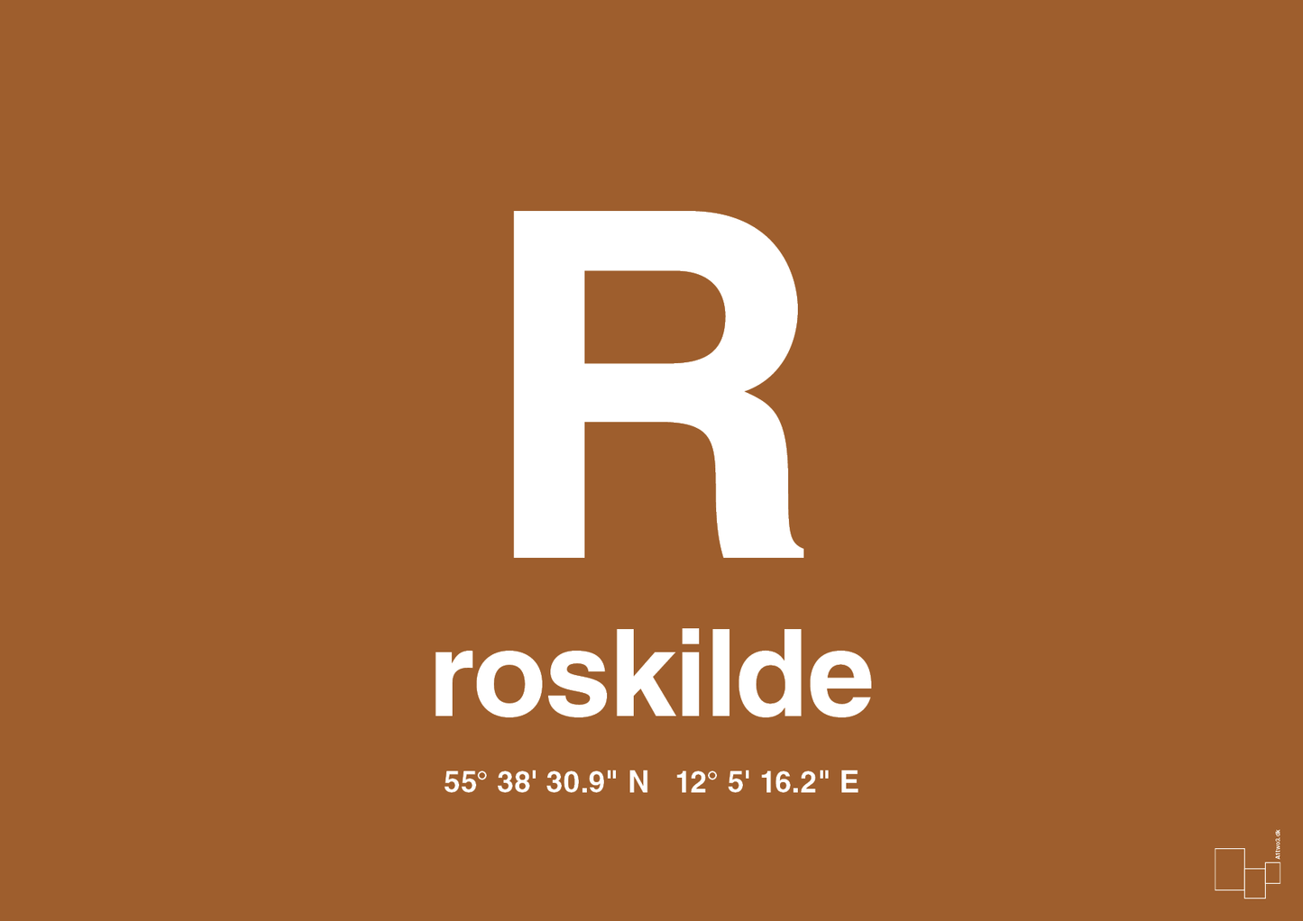 plakat: byplakat roskilde med koordinater - cognac-Byer-A1two3