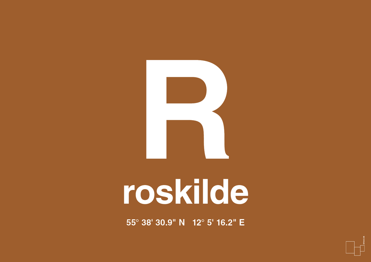 plakat: byplakat roskilde med koordinater - cognac-Byer-A1two3