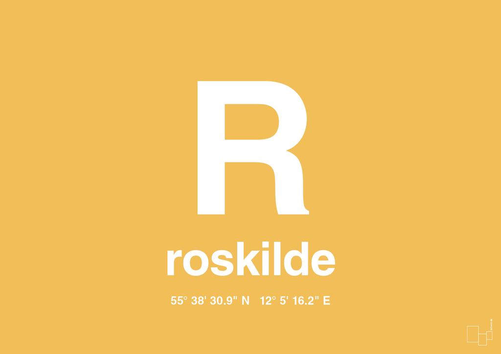 plakat: byplakat roskilde med koordinater - honeycomb-Byer-A1two3