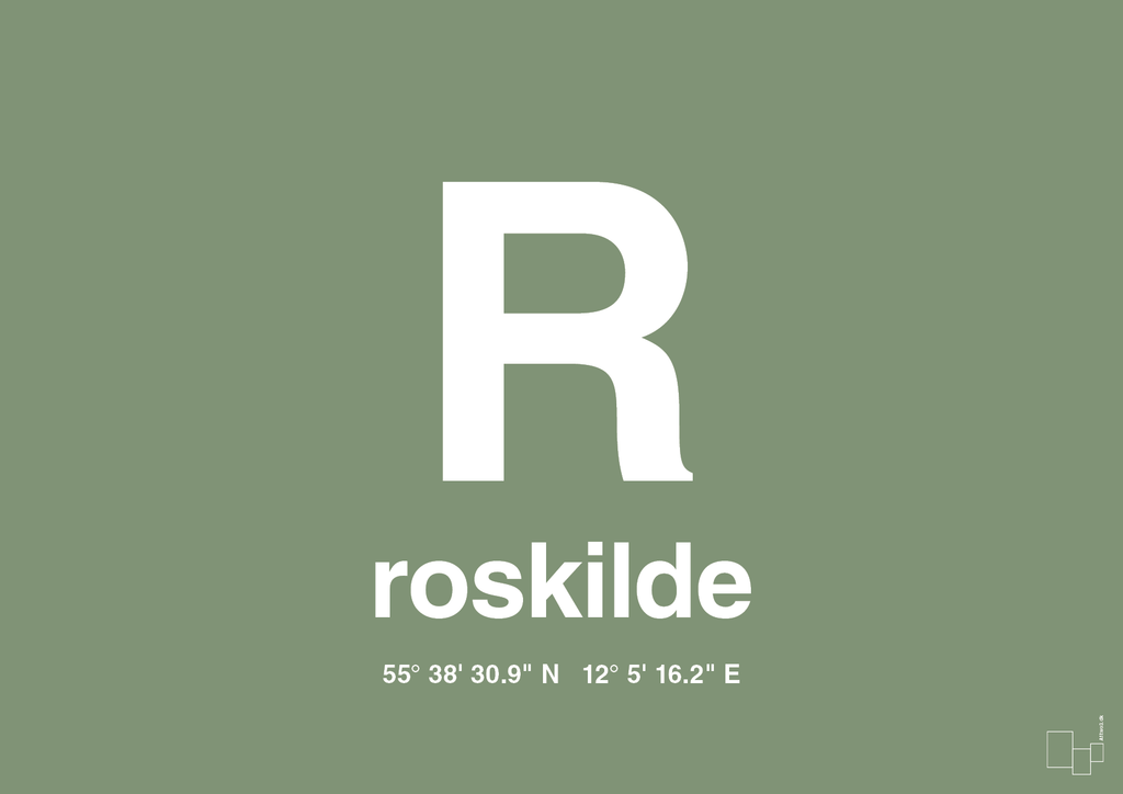 plakat: byplakat roskilde med koordinater - jade-Byer-A1two3