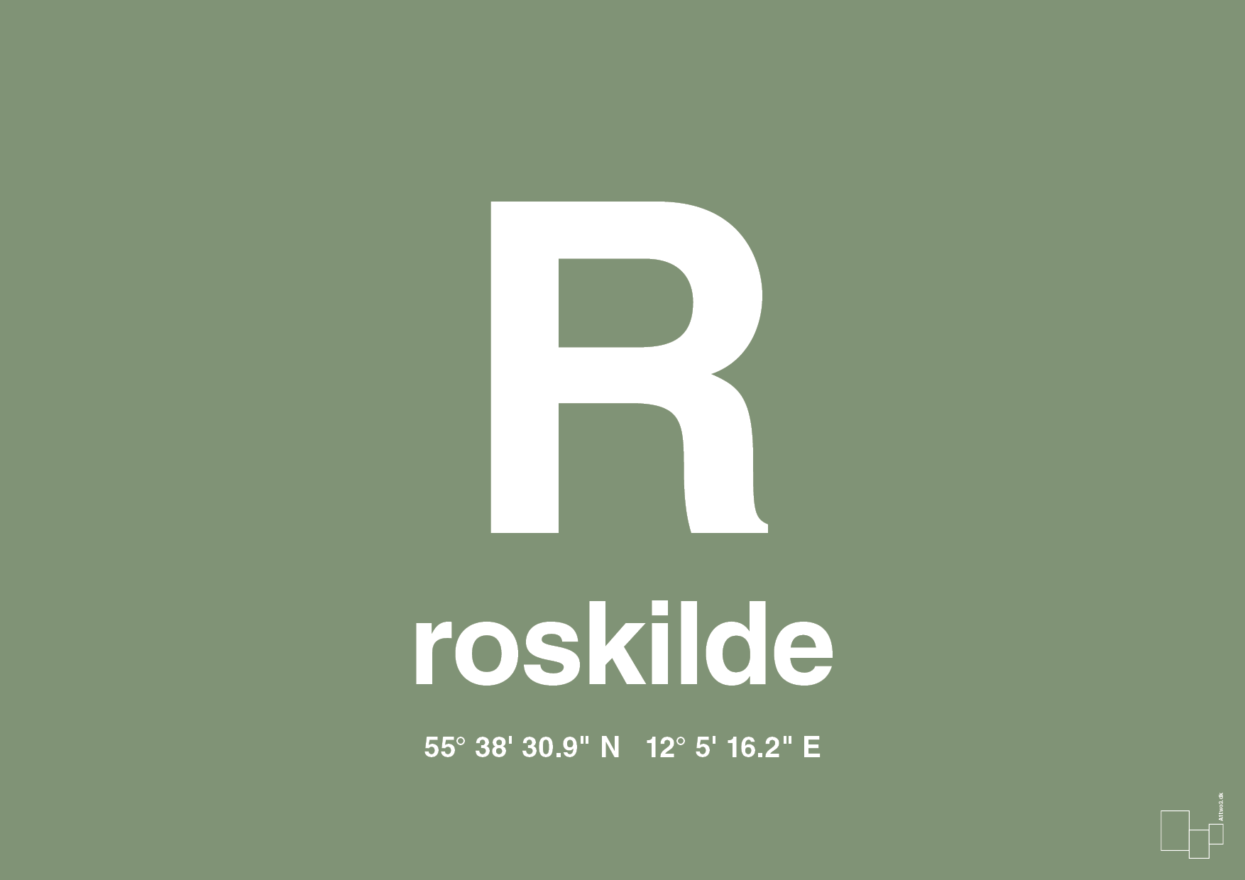 plakat: byplakat roskilde med koordinater - jade-Byer-A1two3