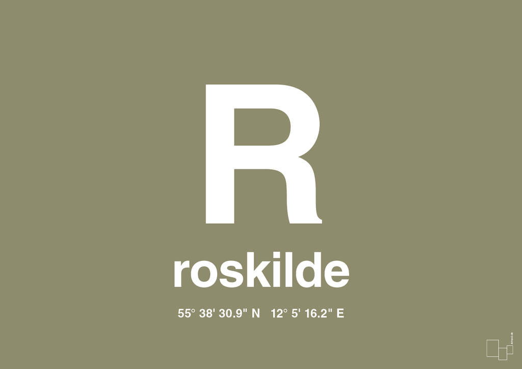 plakat: byplakat roskilde med koordinater - misty forrest-Byer-A1two3