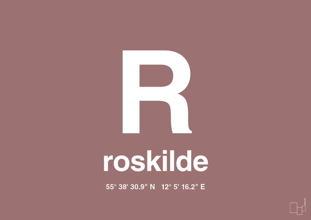plakat: byplakat roskilde med koordinater - plum-Byer-A1two3
