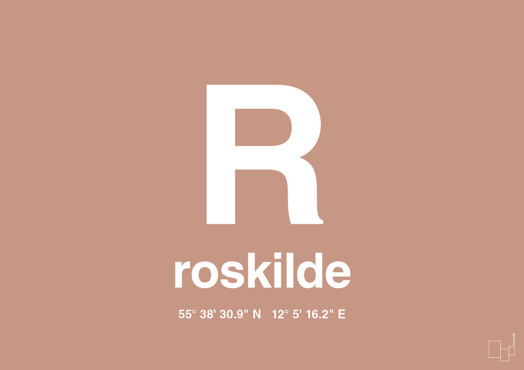 plakat: byplakat roskilde med koordinater - powder-Byer-A1two3
