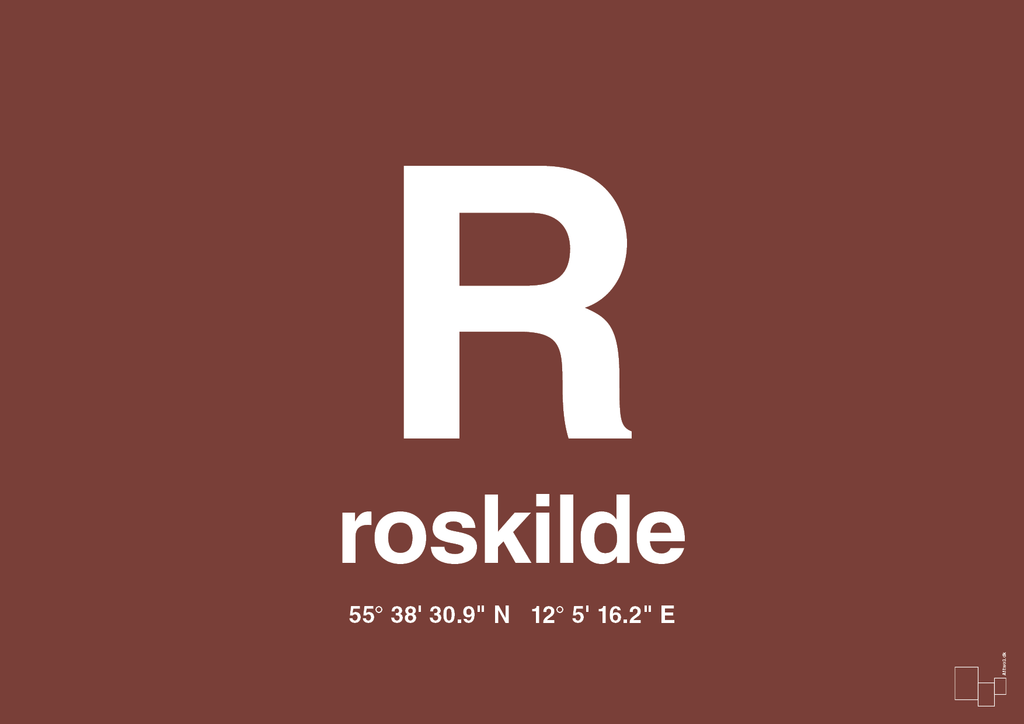 plakat: byplakat roskilde med koordinater - red pepper-Byer-A1two3