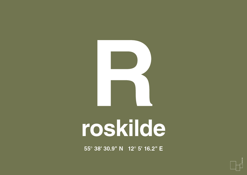 plakat: byplakat roskilde med koordinater - secret meadow-Byer-A1two3