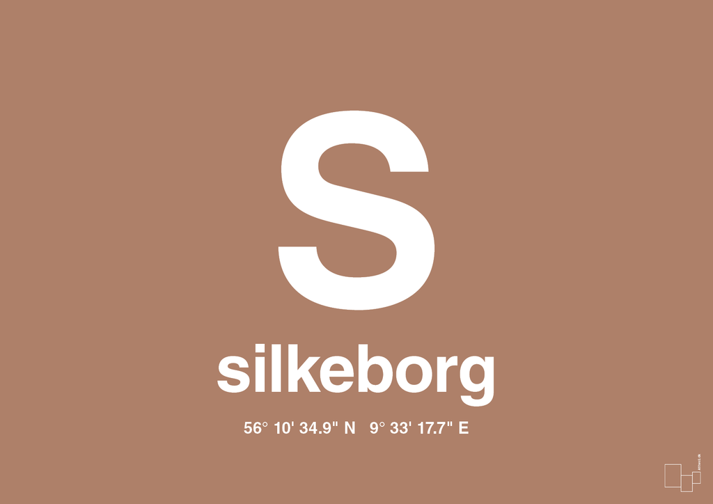 plakat: byplakat silkeborg med koordinater - cider spice-Byer-A1two3
