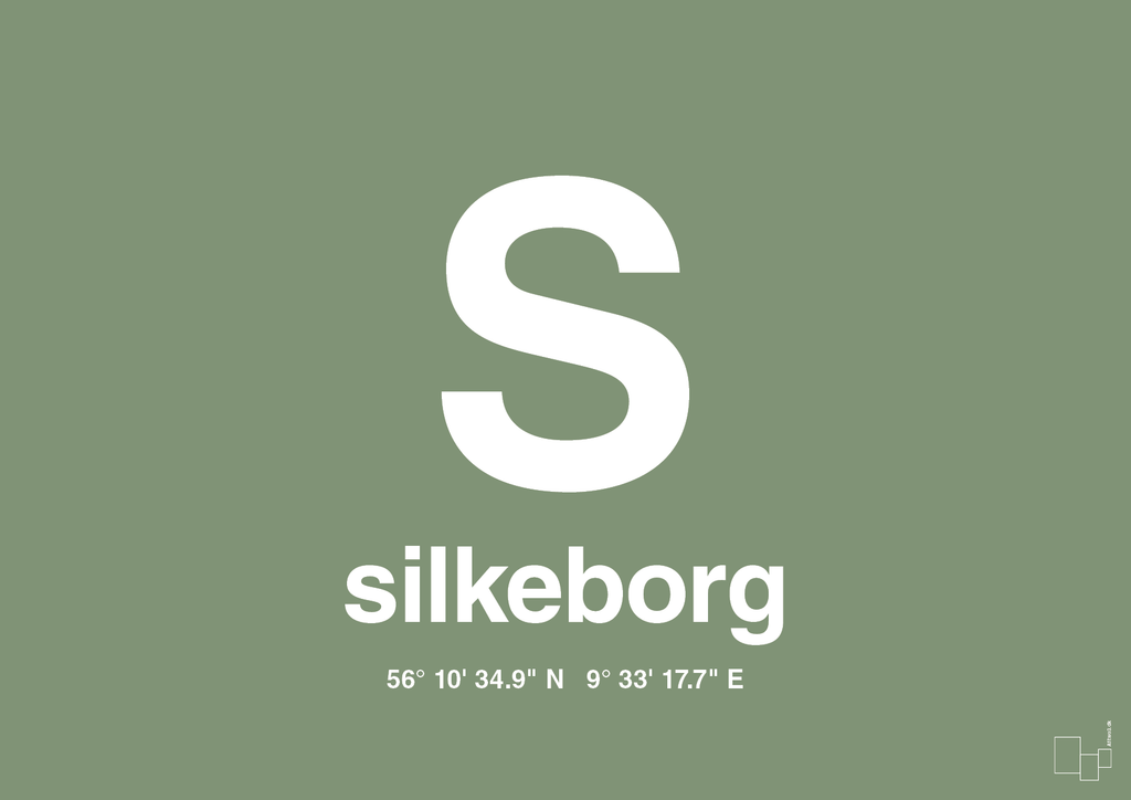 plakat: byplakat silkeborg med koordinater - jade-Byer-A1two3