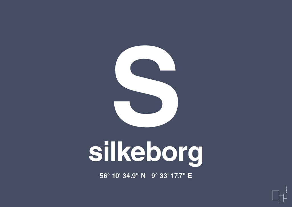 Byplakat silkeborg med koordinater - petrol-Byer-A1two3