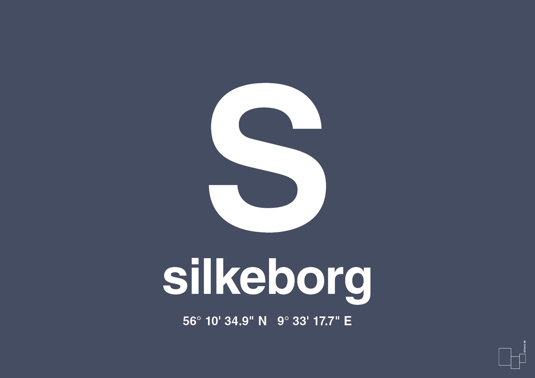 Byplakat silkeborg med koordinater - petrol-Byer-A1two3