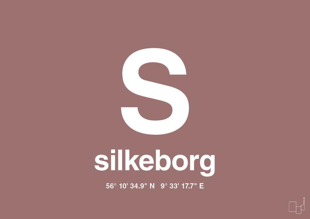 plakat: byplakat silkeborg med koordinater - plum-Byer-A1two3