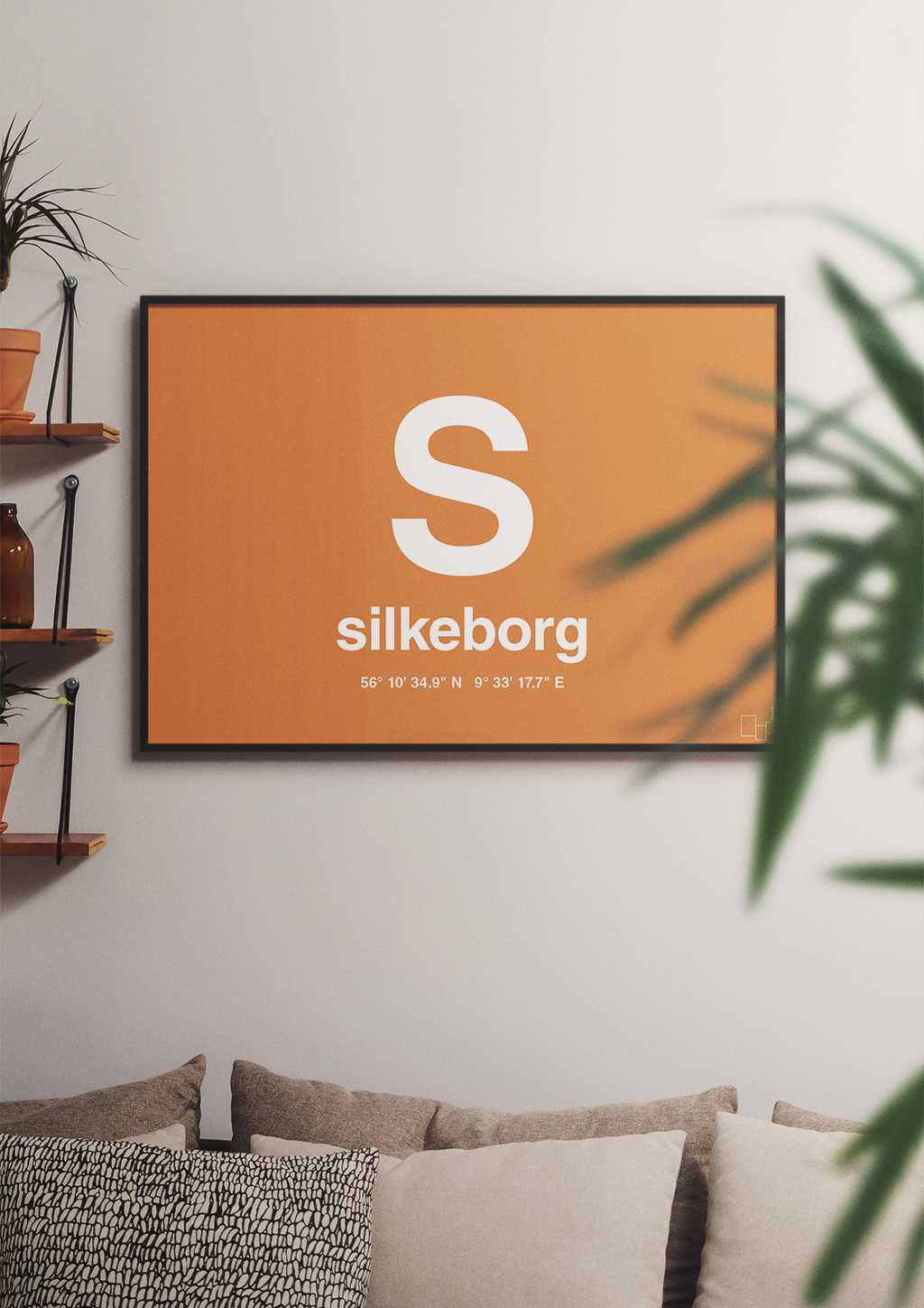 plakat: byplakat silkeborg med koordinater - powder-Byer-A1two3