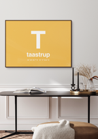plakat: byplakat taastrup med koordinater - heavenly blue-Byer-A1two3