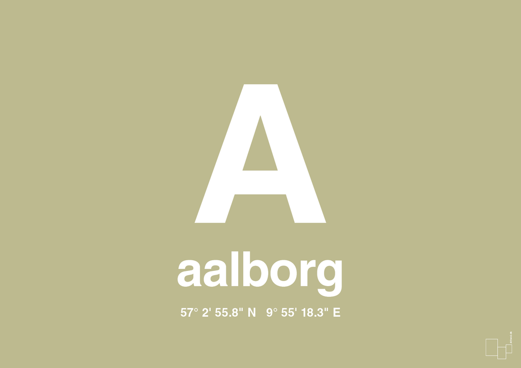 plakat: byplakat aalborg med koordinater - back to nature-Byer-A1two3