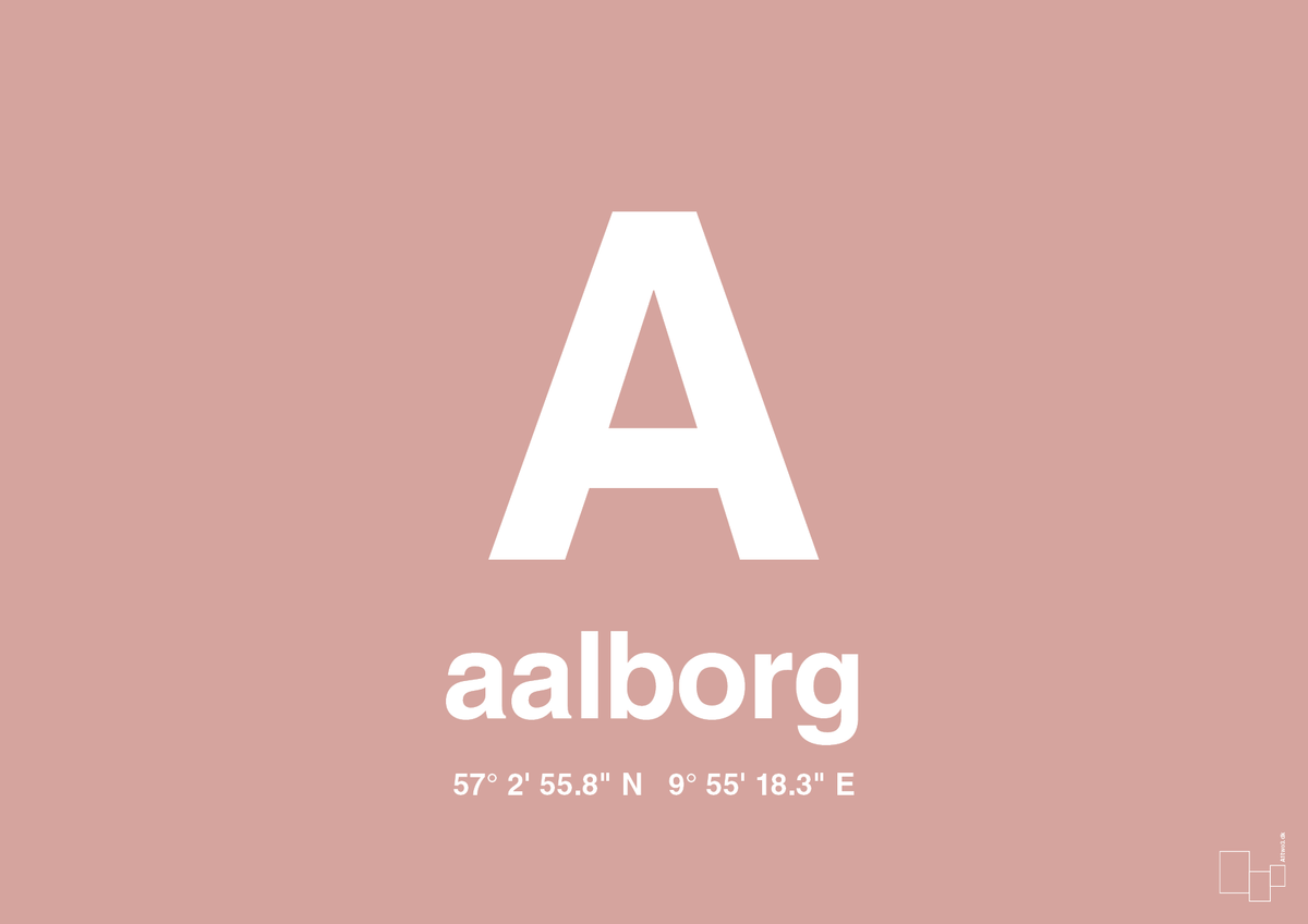 plakat: byplakat aalborg med koordinater - bubble shell-Byer-A1two3