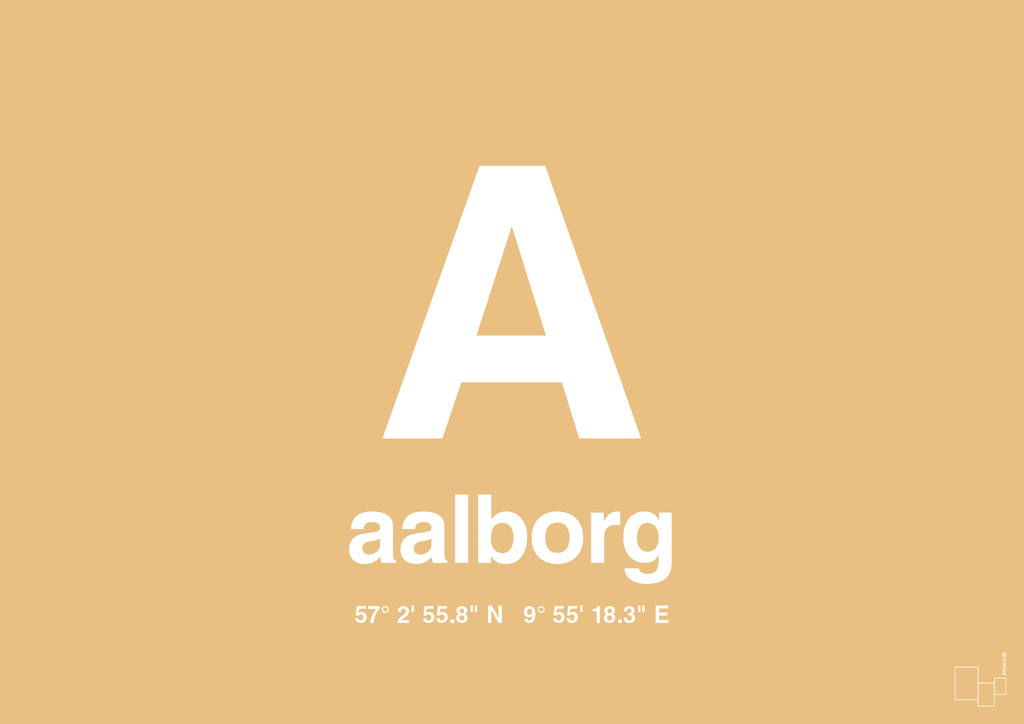 plakat: byplakat aalborg med koordinater - charismatic-Byer-A1two3