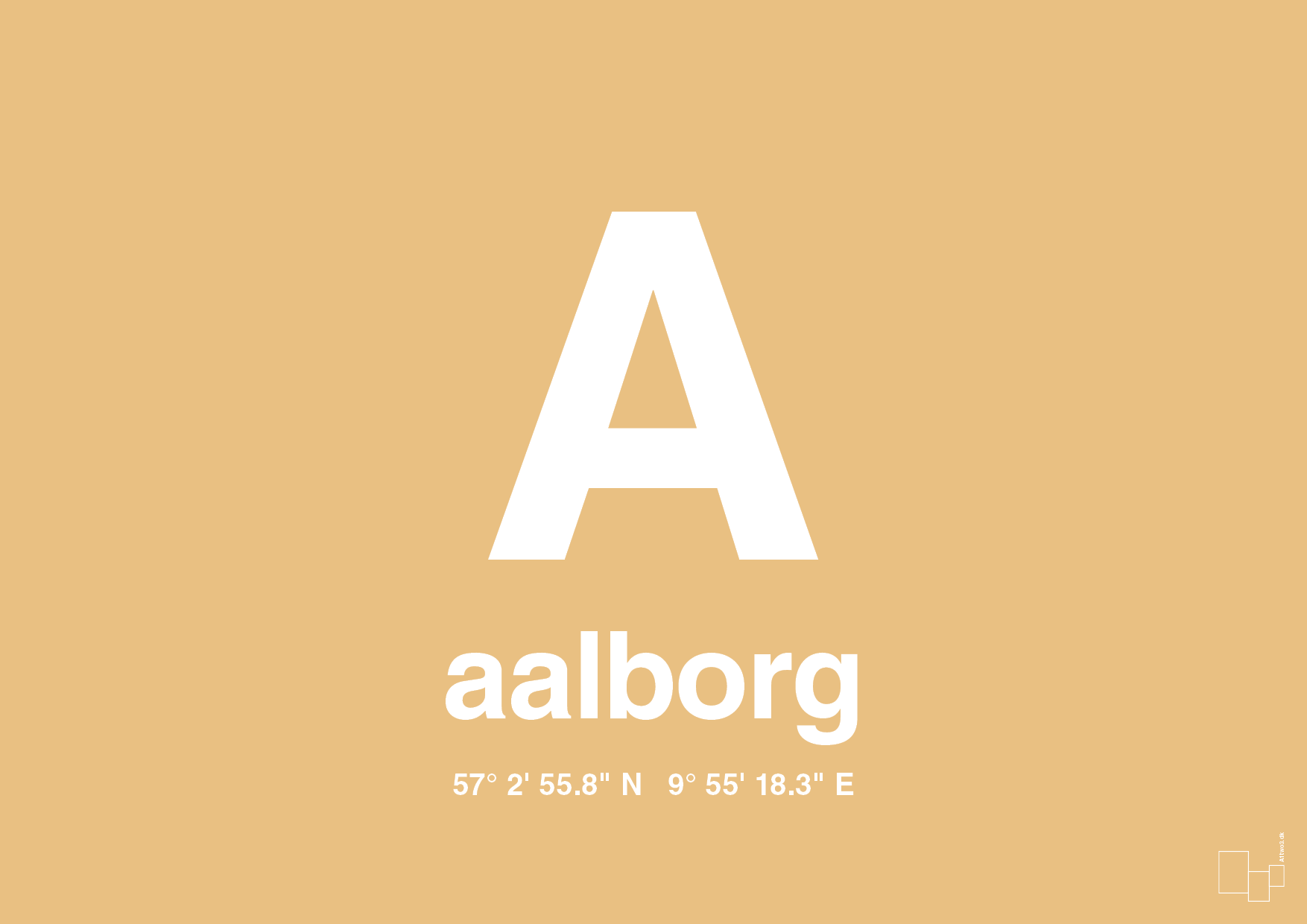 plakat: byplakat aalborg med koordinater - charismatic-Byer-A1two3