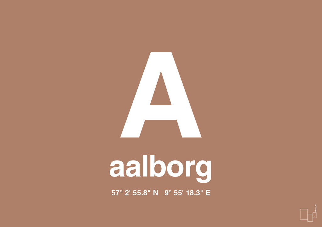 plakat: byplakat aalborg med koordinater - cider spice-Byer-A1two3