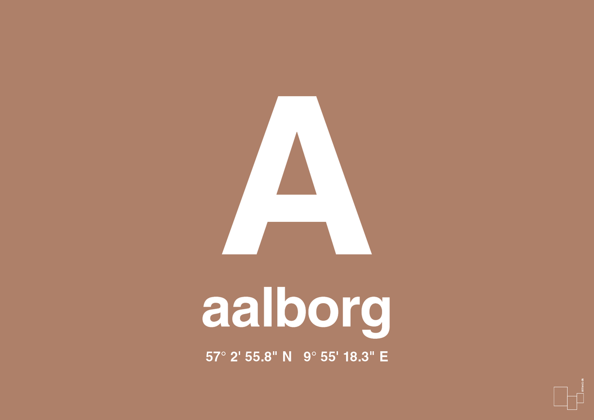 plakat: byplakat aalborg med koordinater - cider spice-Byer-A1two3