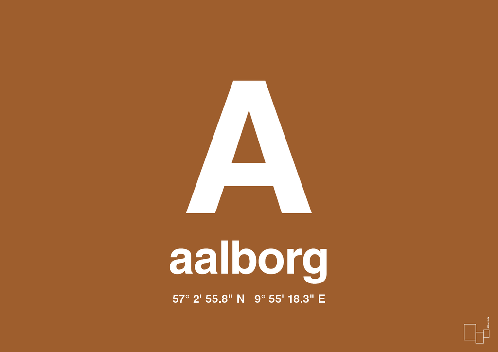plakat: byplakat aalborg med koordinater - cognac-Byer-A1two3