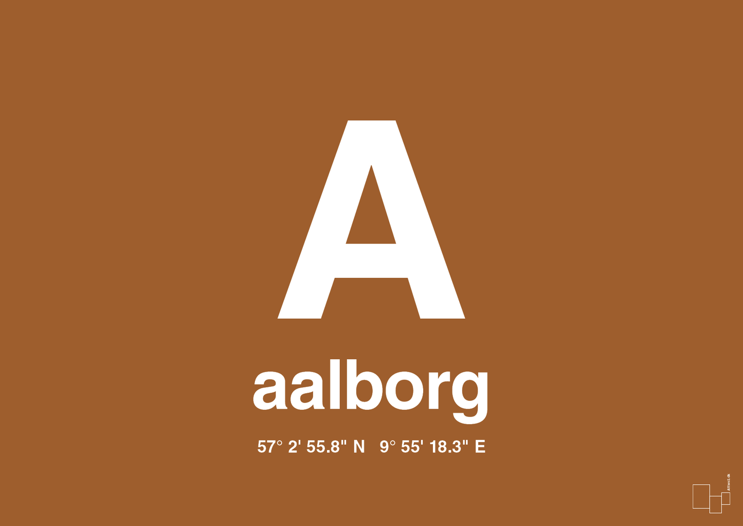 plakat: byplakat aalborg med koordinater - cognac-Byer-A1two3
