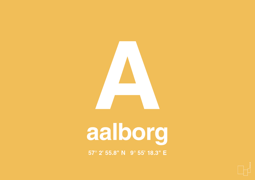 plakat: byplakat aalborg med koordinater - honeycomb-Byer-A1two3