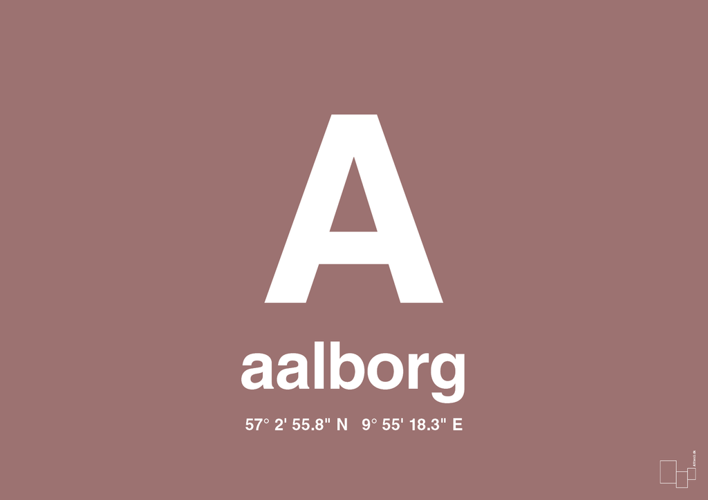 plakat: byplakat aalborg med koordinater - plum-Byer-A1two3