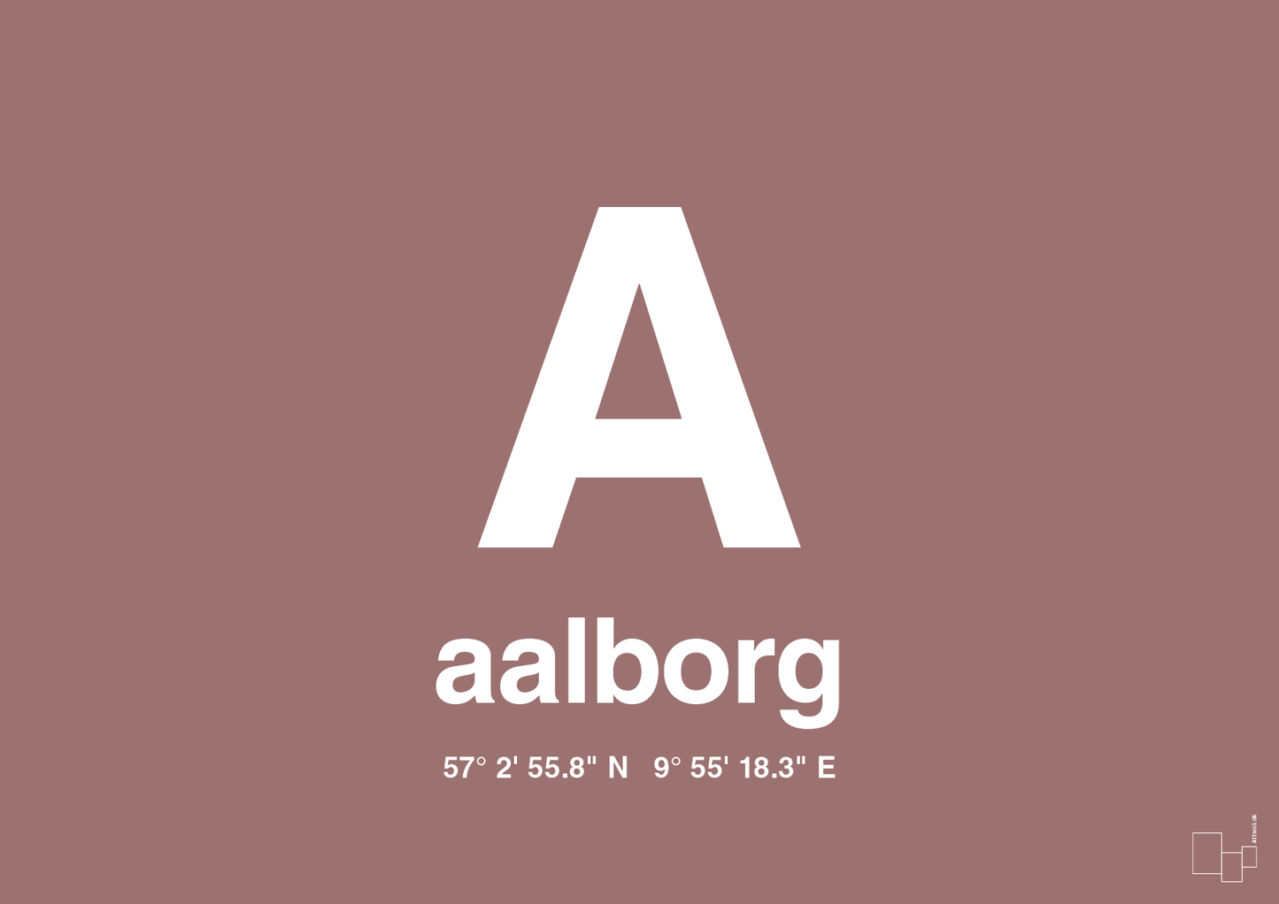 plakat: byplakat aalborg med koordinater - plum-Byer-A1two3