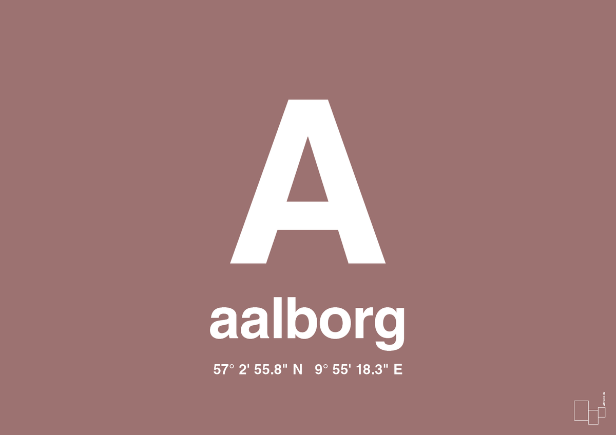 plakat: byplakat aalborg med koordinater - plum-Byer-A1two3