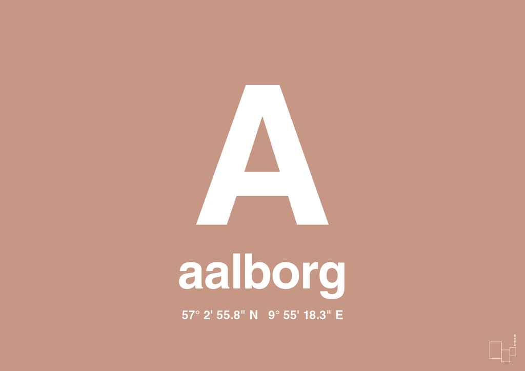 plakat: byplakat aalborg med koordinater - powder-Byer-A1two3