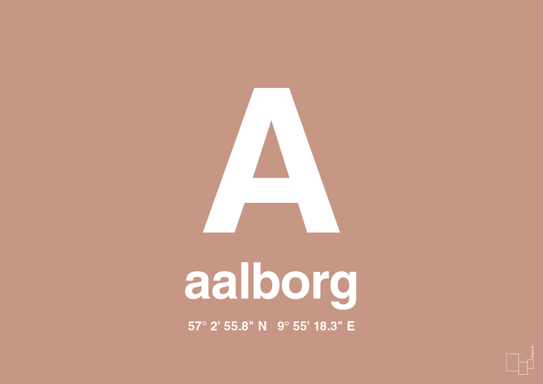 plakat: byplakat aalborg med koordinater - powder-Byer-A1two3