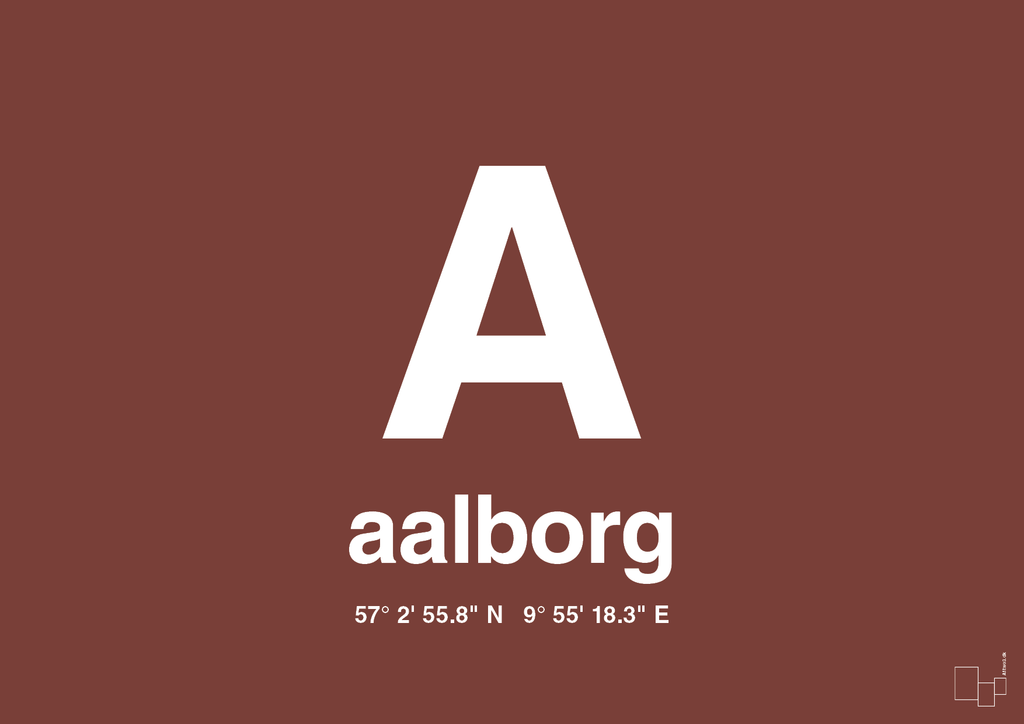 plakat: byplakat aalborg med koordinater - red pepper-Byer-A1two3