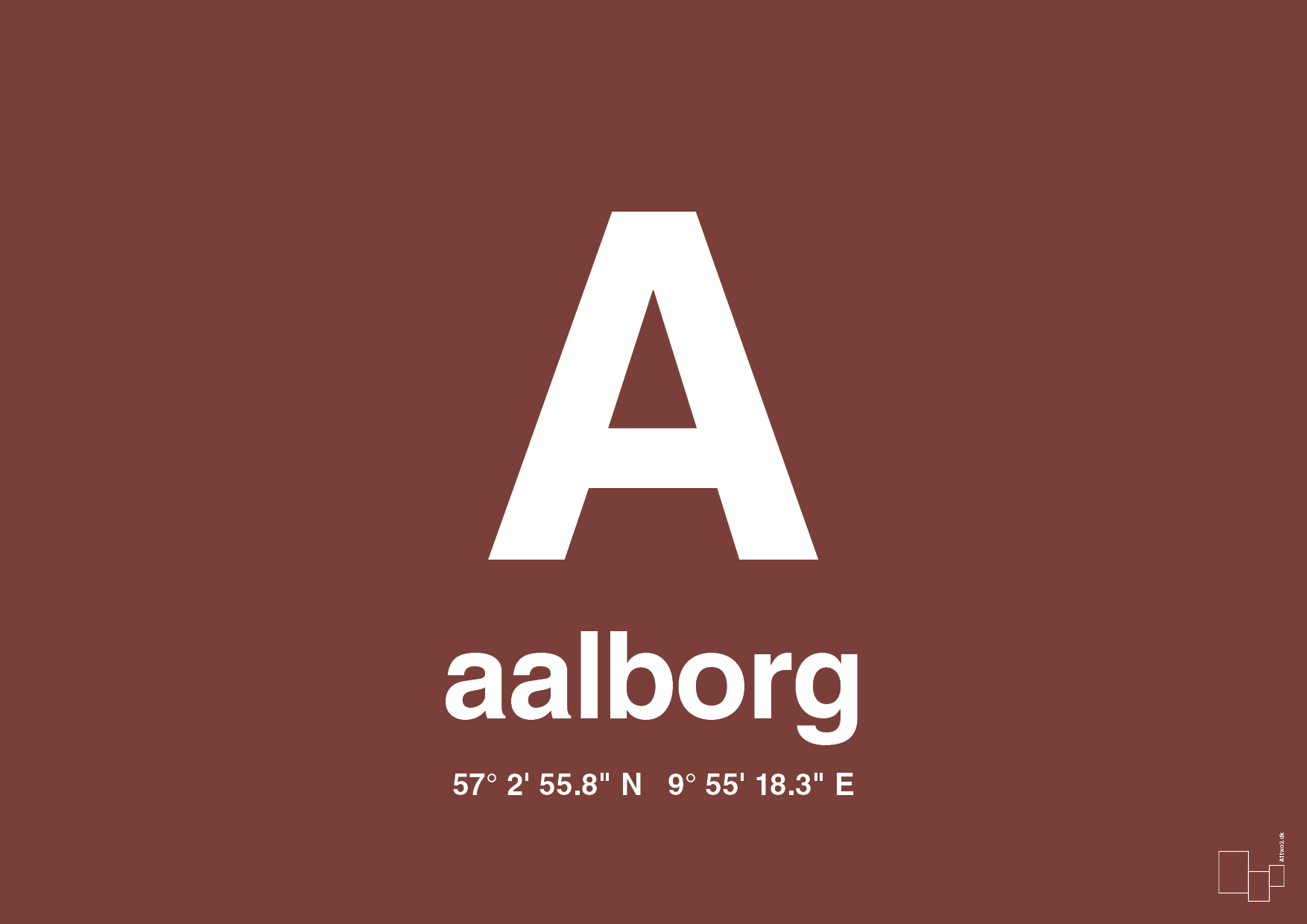 plakat: byplakat aalborg med koordinater - red pepper-Byer-A1two3