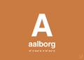 plakat: byplakat aalborg med koordinater - rumba orange-Byer-A1two3