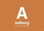 plakat: byplakat aalborg med koordinater - rumba orange-Byer-A1two3