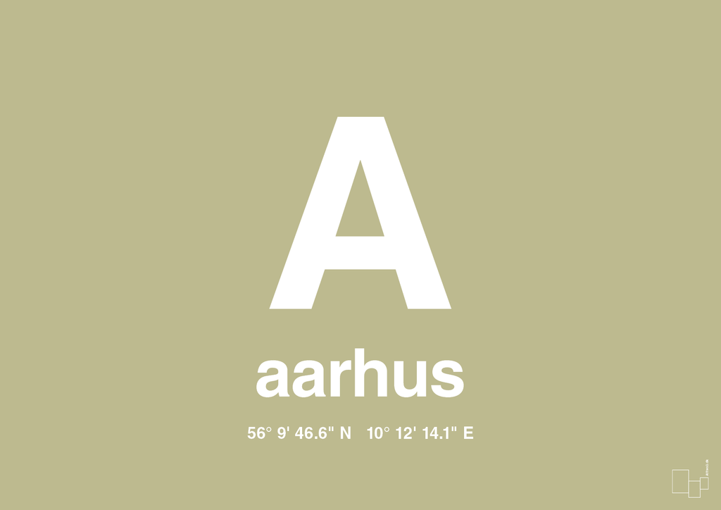 plakat: byplakat aarhus med koordinater - back to nature-Byer-A1two3