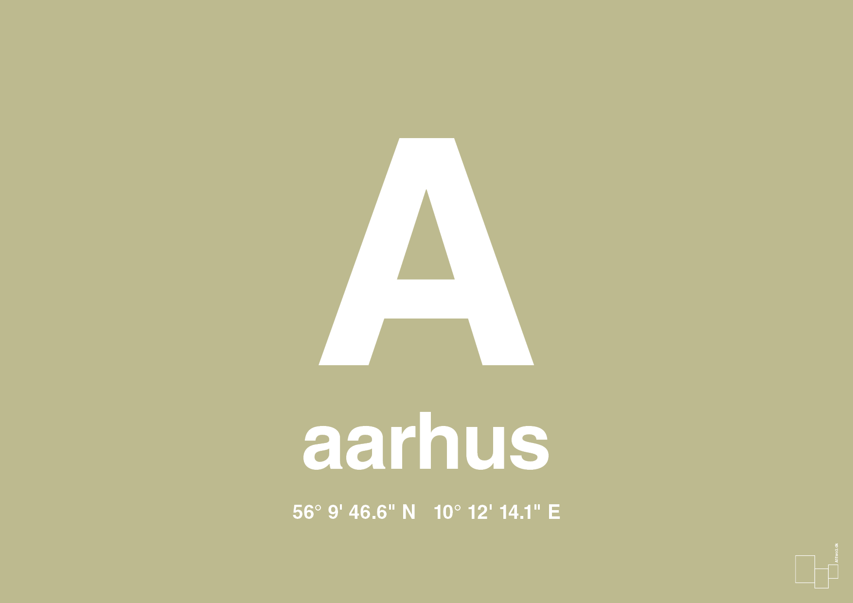 plakat: byplakat aarhus med koordinater - back to nature-Byer-A1two3