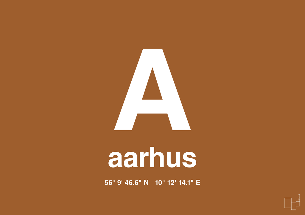 plakat: byplakat aarhus med koordinater - cognac-Byer-A1two3